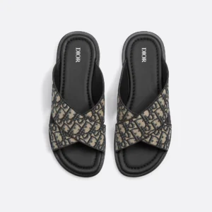 Sandales Dior Alias - Toile Jacquard Dior Oblique Beige et Noir