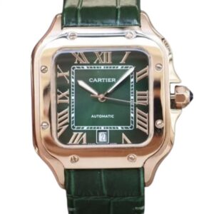 Montre Santos de Cartier - Cuir et Cadran Vert Moyen