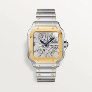 Grande Montre Squelette Santos de Cartier - Or Jaune & Acier