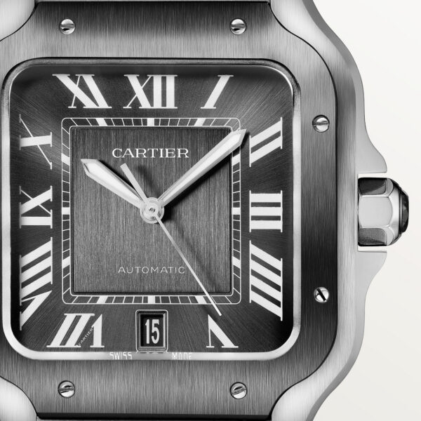 Montre Santos de Cartier - Acier & ADLC, Grand Cadran Gris – Image 5