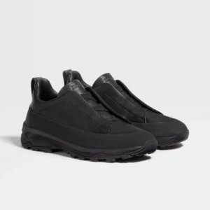 ZEGNA Triple Stitch Monte - Cuir Noir