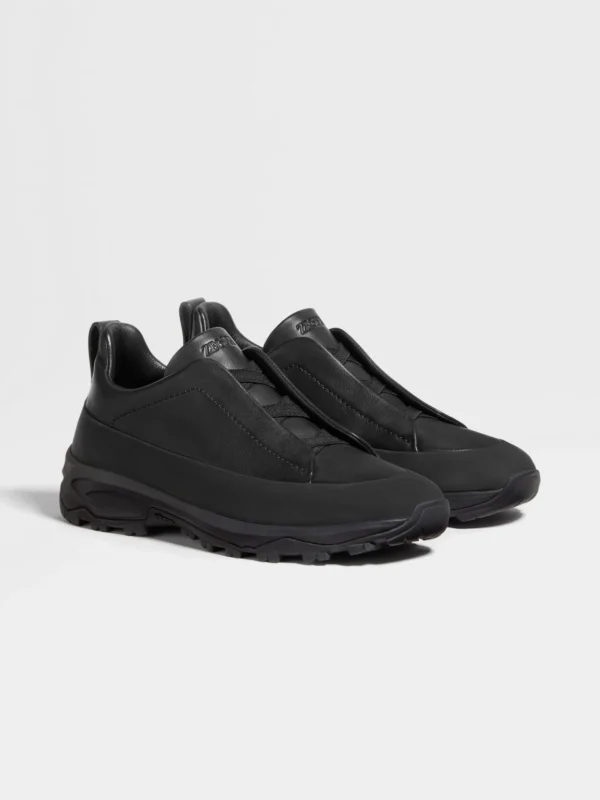 ZEGNA Triple Stitch Monte - Cuir Noir