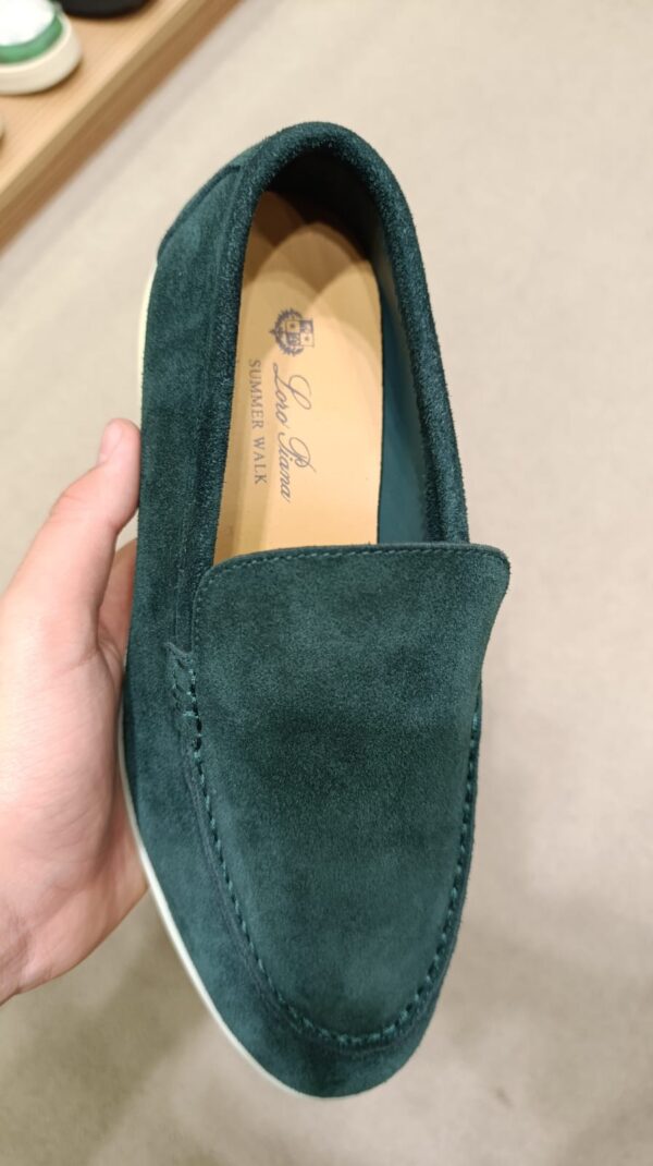 Loro Piana Summer Walk Loafers DARK GREEN – Image 3