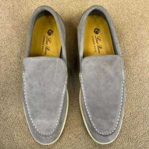 Loro Piana Summer Walk Loafers Suede Seagull Grey