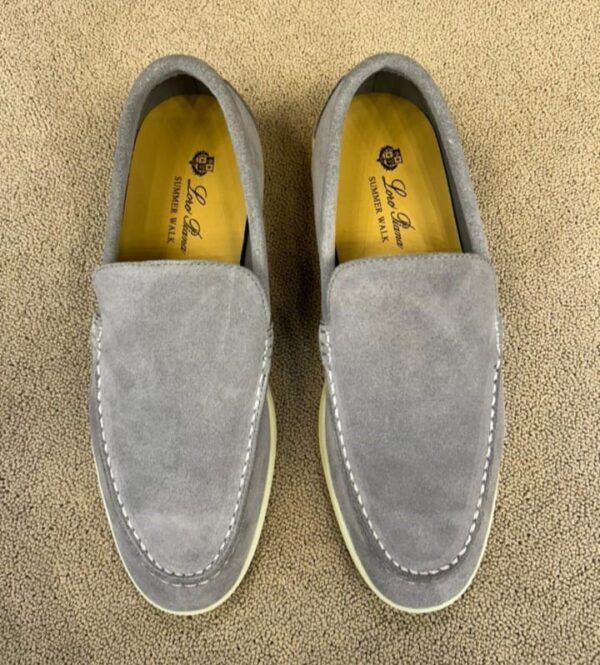 Loro Piana Summer Walk Loafers Suede Seagull Grey