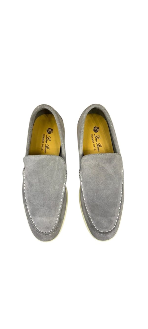 Loro Piana Summer Walk Loafers Suede Seagull Grey – Image 2